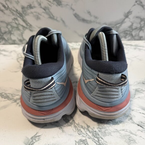 Hoka One One Women 9.5 Bondi 7 Running Sneaker Athletic Active Blue Comfort Shoe - Picture 5 of 8
